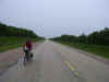 Øde landevej på vej ud ad Winnipeg